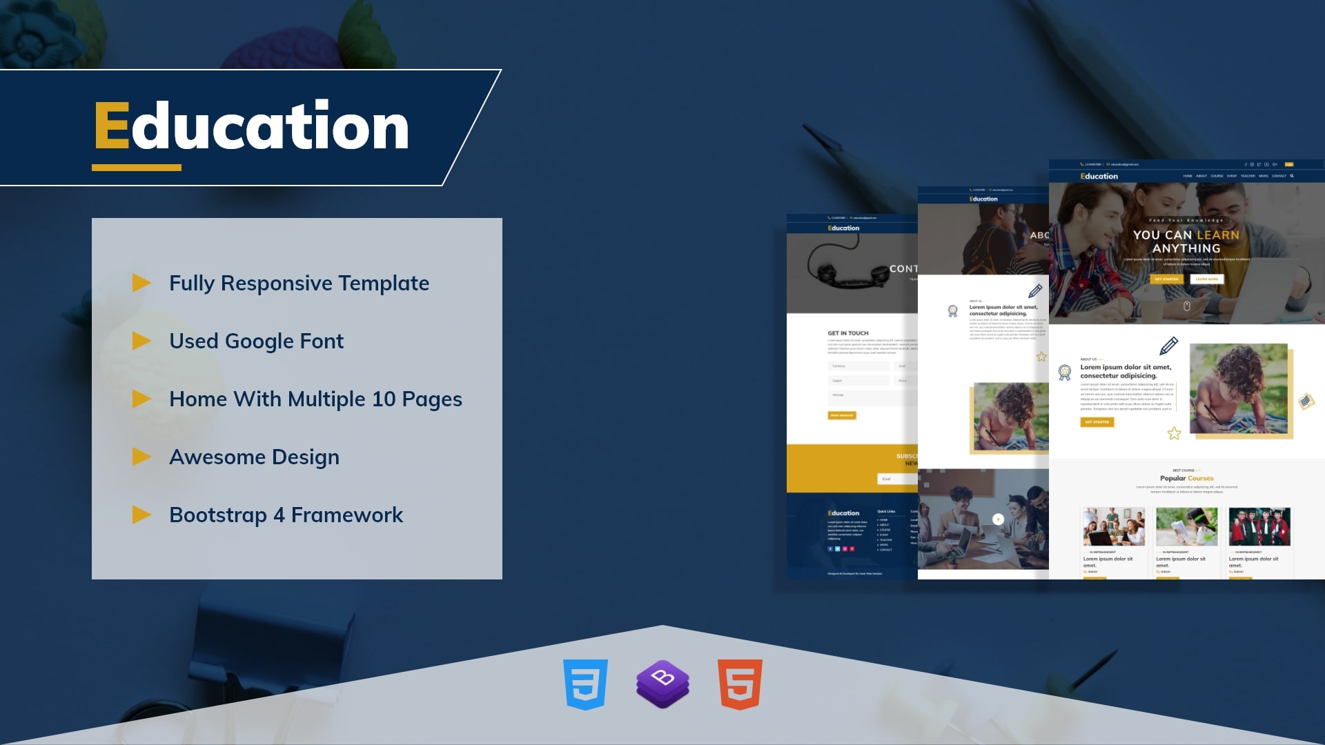 Education – Responsive Education HTML5 Template Pro