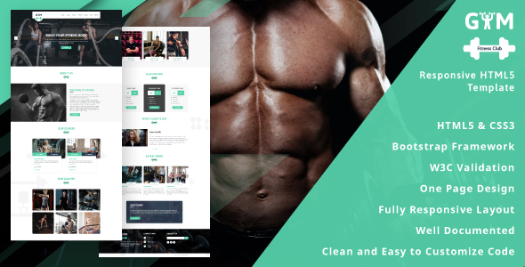 GYM Fitness Club – Responsive HTML5 Template Pro
