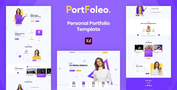 PortFoleo - Personal Portfolio XD Template Pro