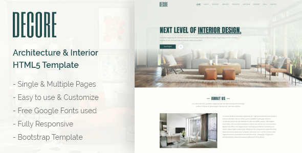 DeCore - Architecture & Interior Design HTML5 template