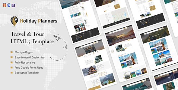 Holiday Planners - Travel & Tour HTML5 Template
