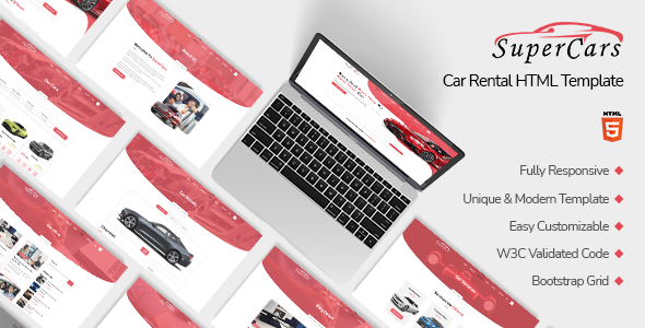 Super Cars: Car Rental HTML Website Template