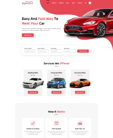 SuperCars - Car Rental HTML Template - Geek Code Lab