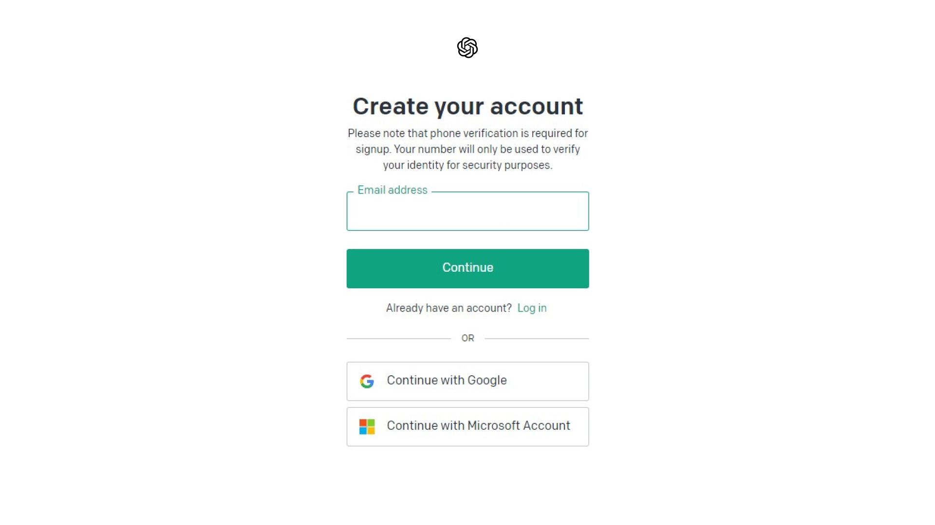 create an account on Chat GPT
