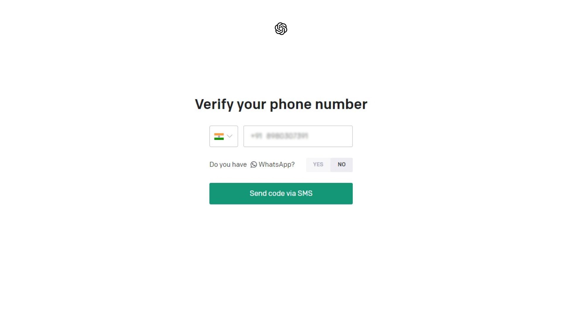 now verify the mobile number