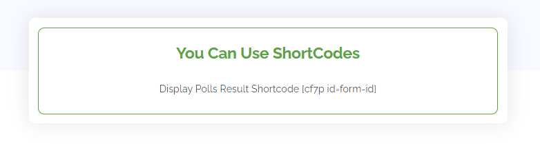 shortcodes for poll plugin