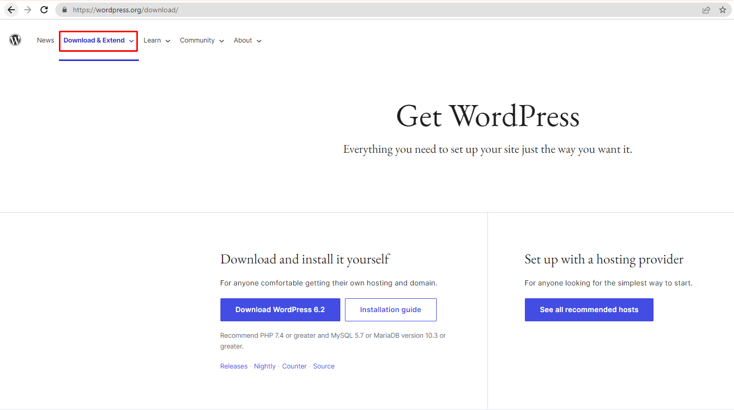 WordPress official website Latest Version Downloads