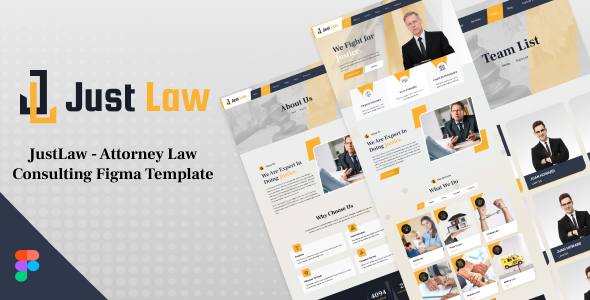 JustLaw – Attorney Law Consulting Figma Template Pro
