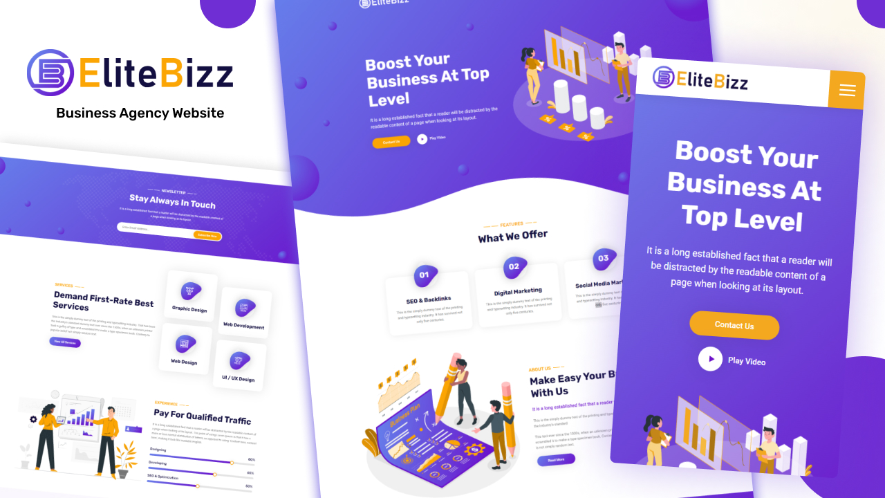 EliteBizz – Multipurpose Business Agency Website Templates